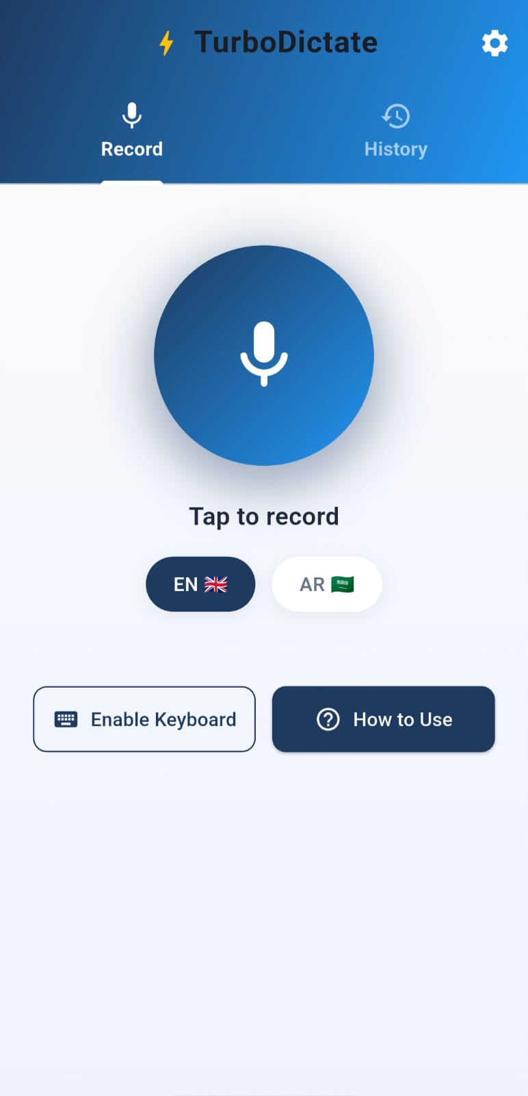 TurboDictate running on a phone